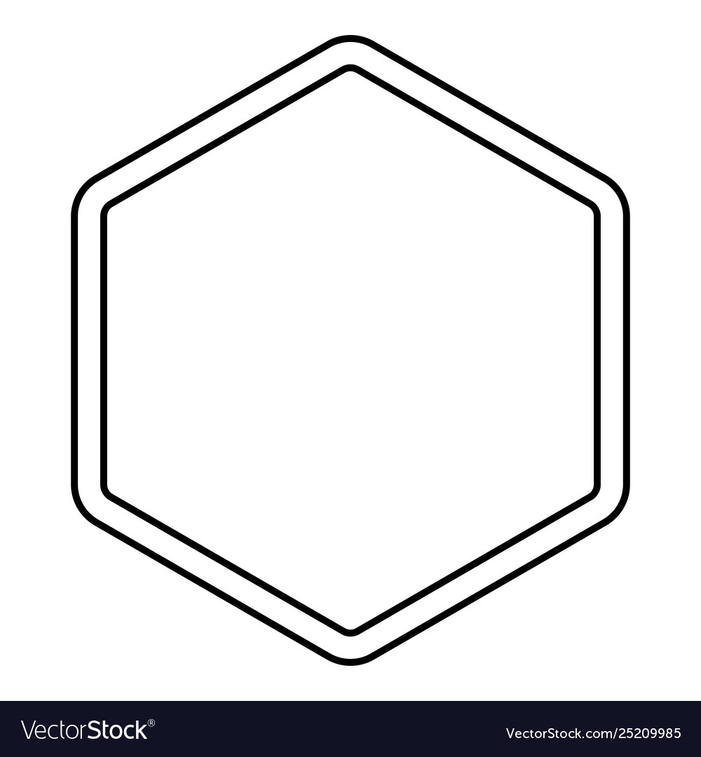 Download Hexagon shape element icon outline black color Vector Image