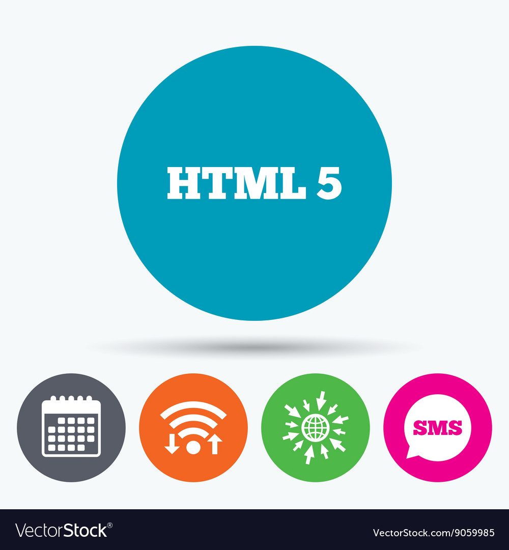 Html5 sign icon new markup language symbol