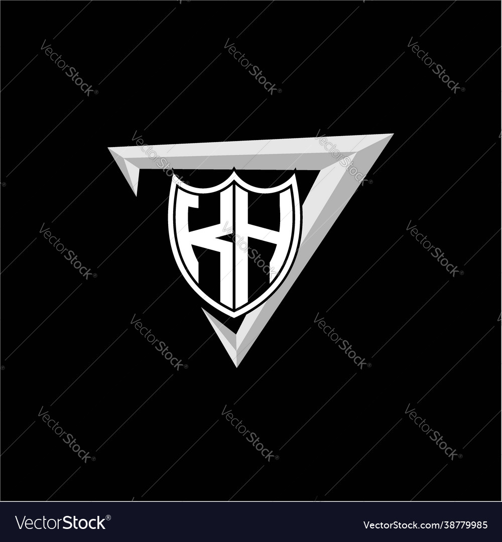 Initial letter k h shield shape with triangular