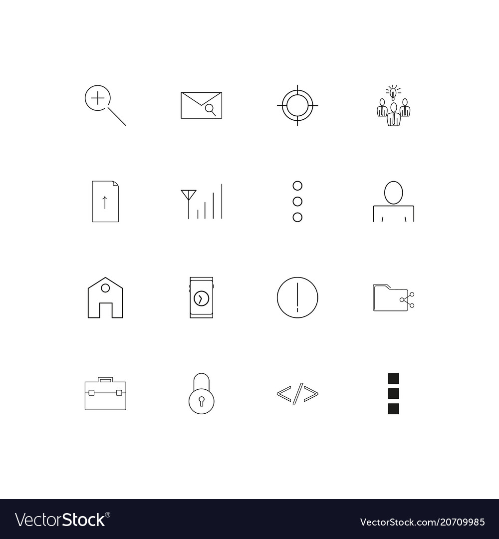 Internet of things simple linear icons set