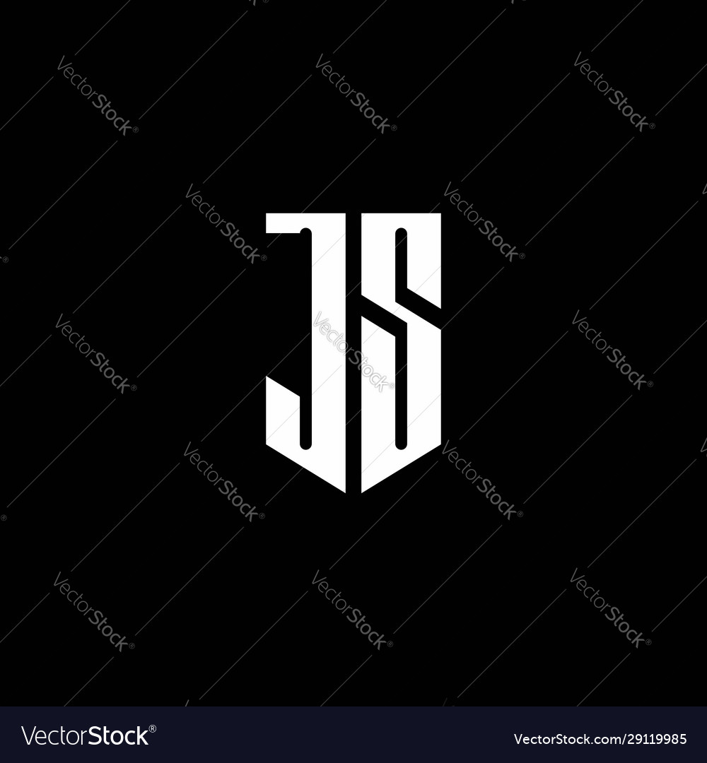 Js logo monogram with emblem style isolated