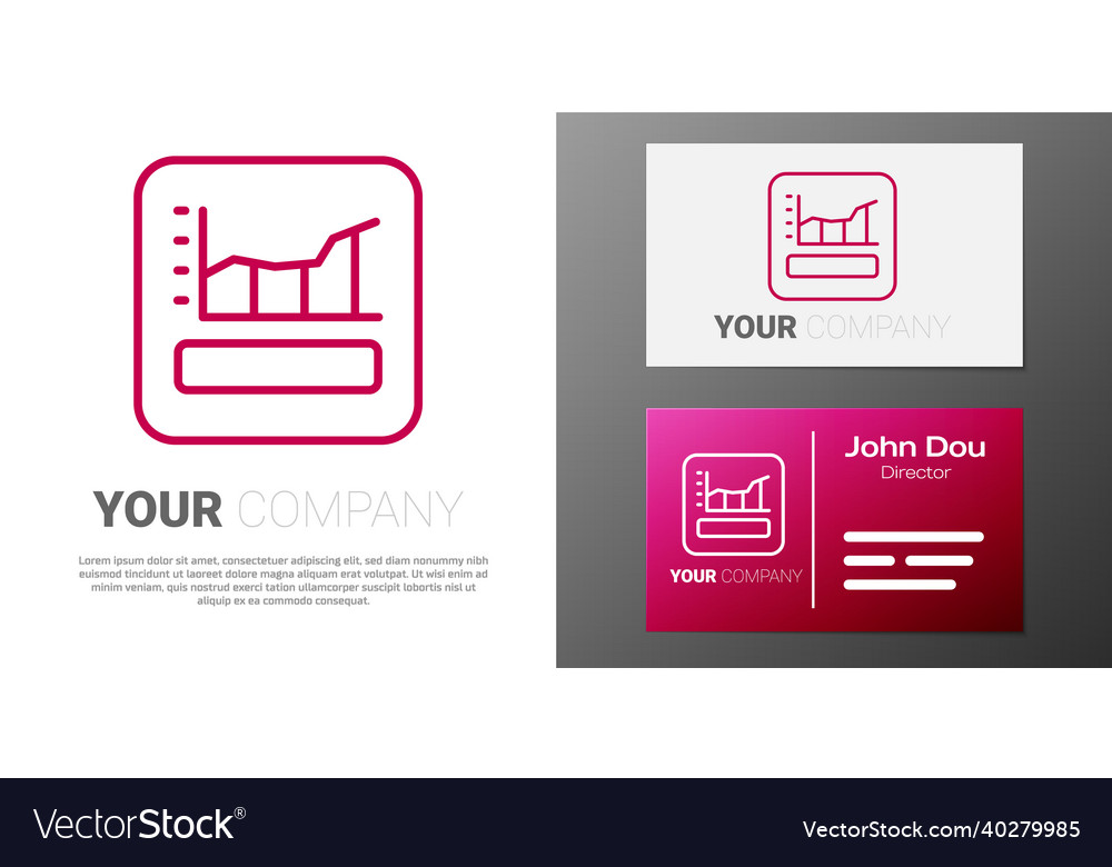Logotype line graph schedule chart diagram vector image Logotype line graph schedule chart diagram