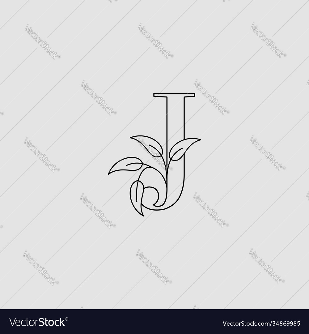 Outline letter j initial logo icon monogram Vector Image