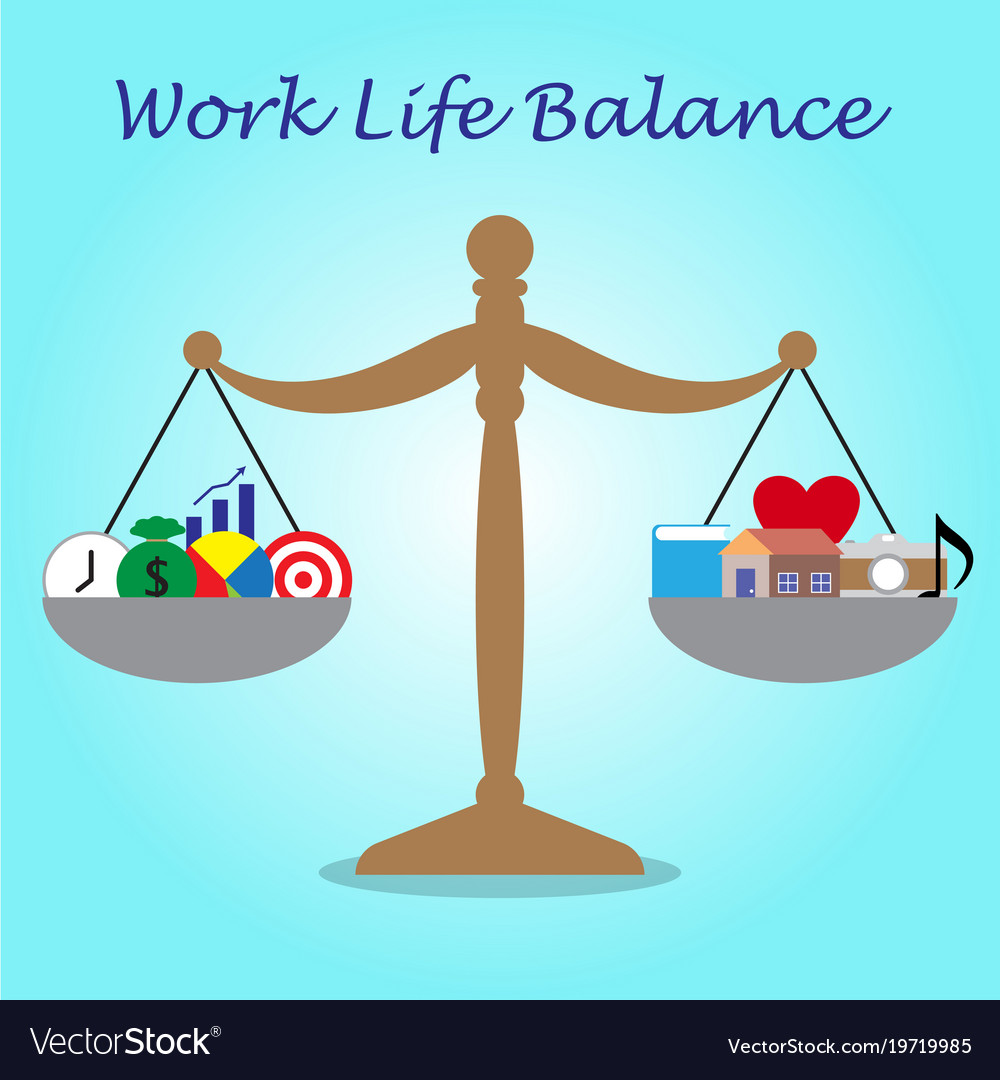 Scale of work life balance business and leisure Vector Image