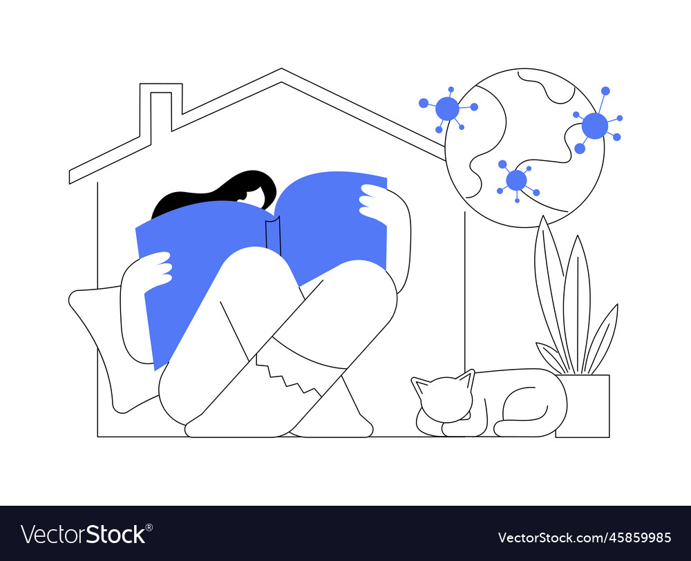 Self isolation abstract concept Vector Image Self isolation abstract concept
