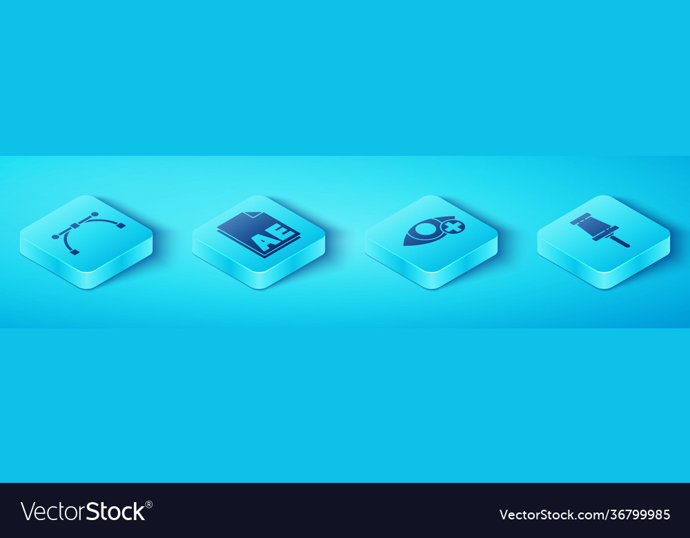 Isometrische Bezierkurve ae Datei Dokument Push vector image Isometrische Bezierkurve ae Datei Dokument Push