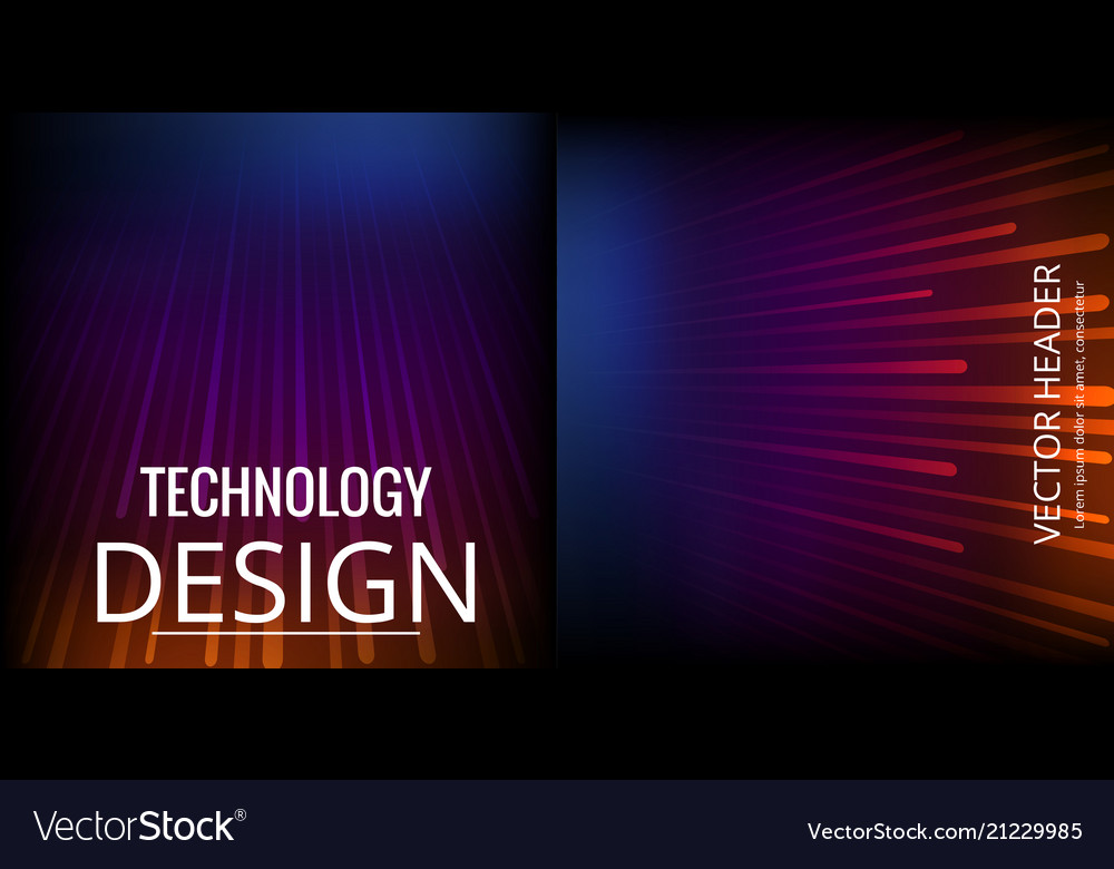 Set of abstract technology web banner