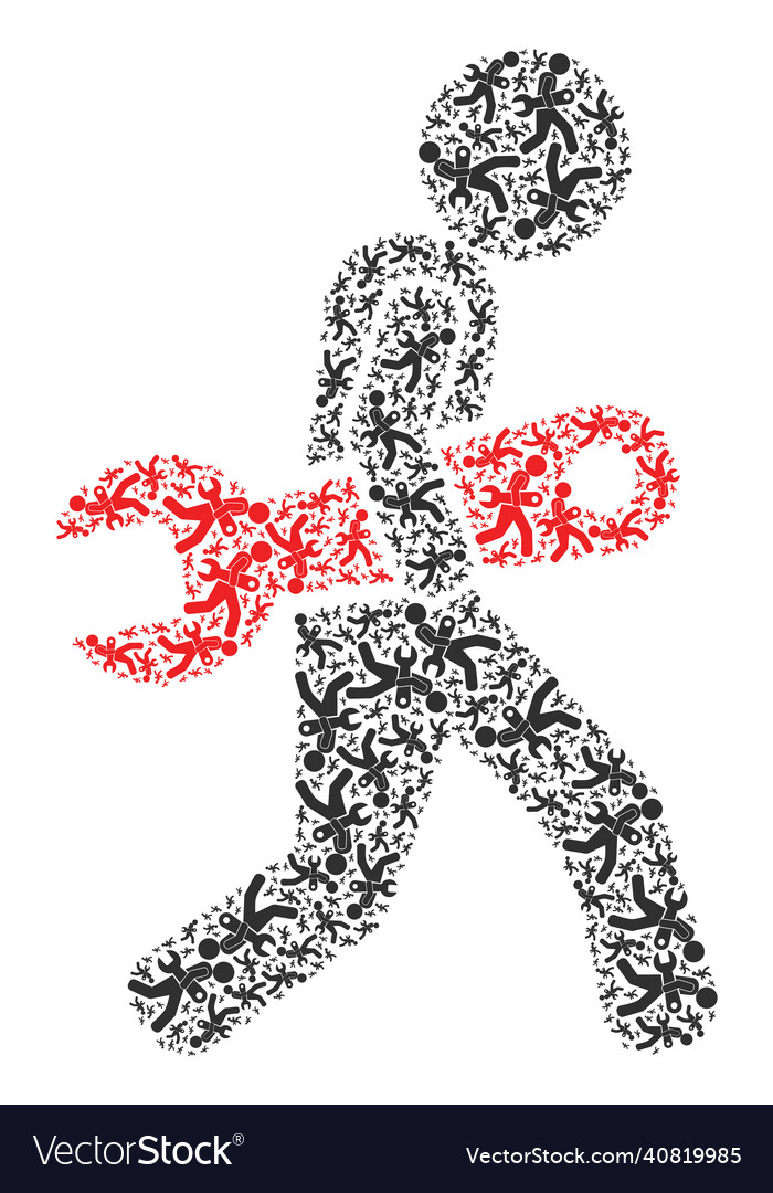 Spanner robber recursive icon collage of self Vector Image Spanner robber recursive icon collage of self