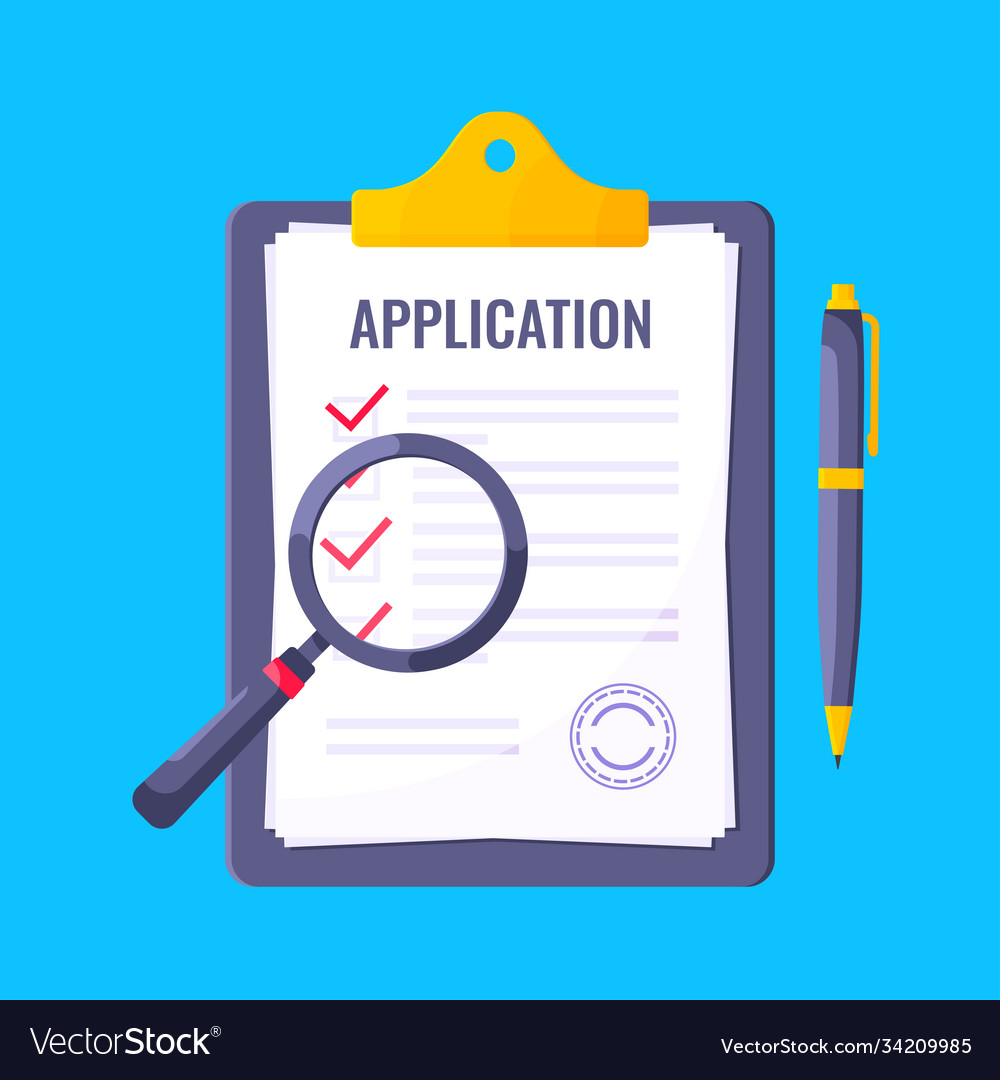 Submit application document form flat style design