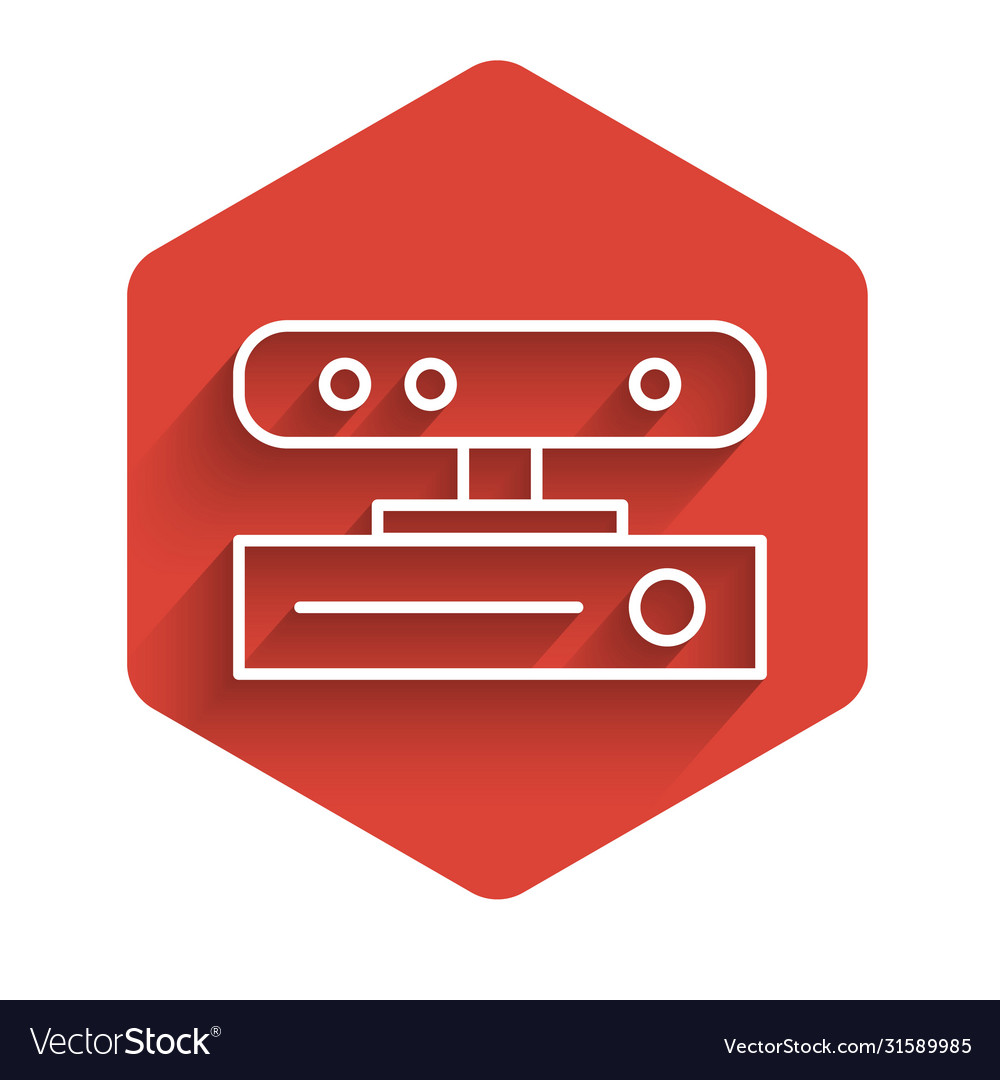 White line motion sensor icon isolated with long vector image White line motion sensor icon isolated with long