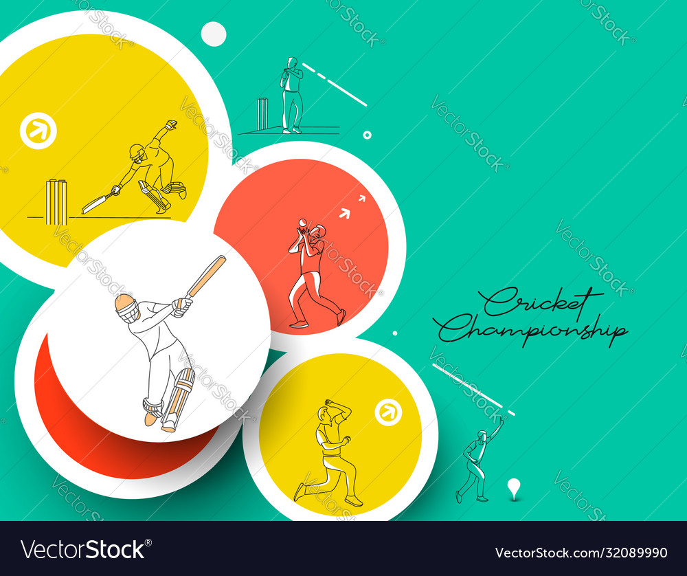 Abstract colorful pattern with batsman and bowler Vector Image Abstract colorful pattern with batsman and bowler