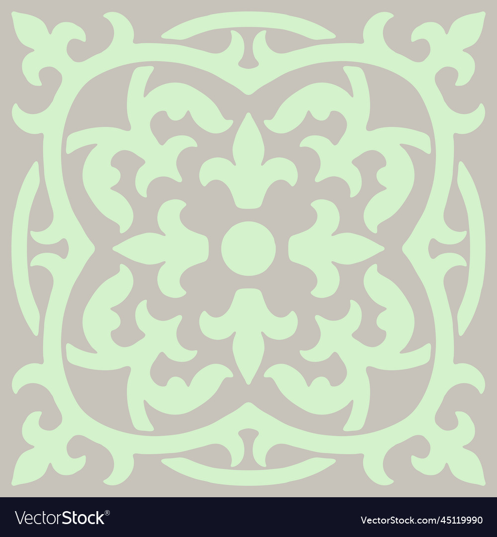 Ancient ceramic tile pattern wall or floor vector image Ancient ceramic tile pattern wall or floor