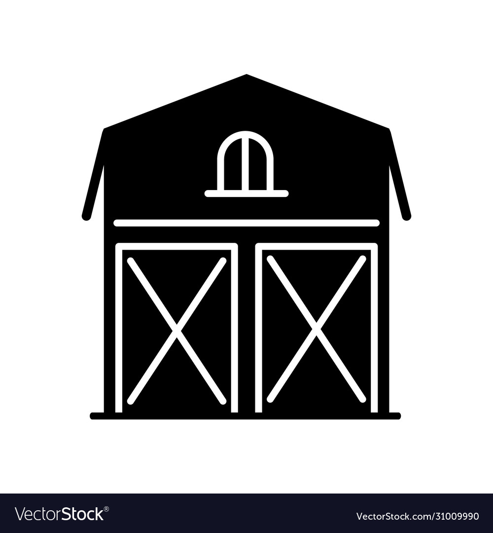 Barn black glyph icon Royalty Free Vector Image