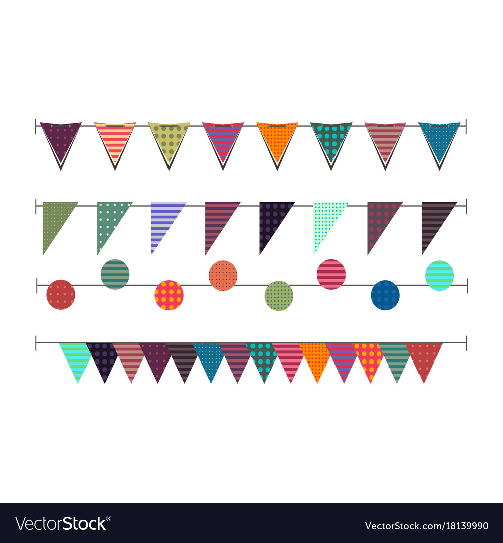 Bunting garland flag background birthday carnival Vector Image