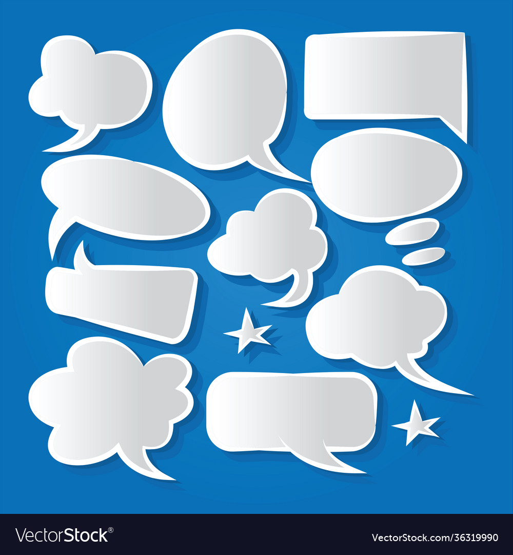 Comic speech bubbles icons collection color