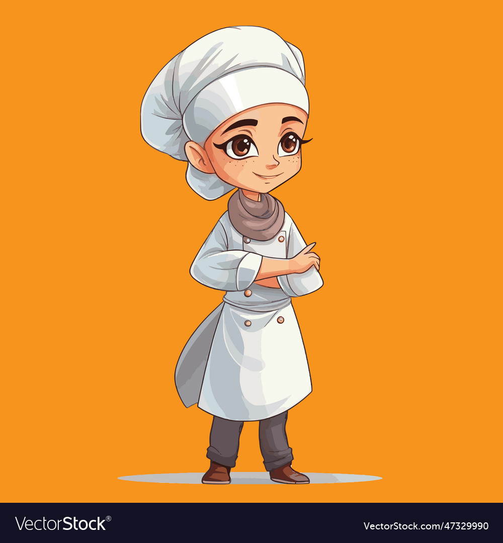 Cute Chef Girl Cartoon Royalty Free Vector Image 5991