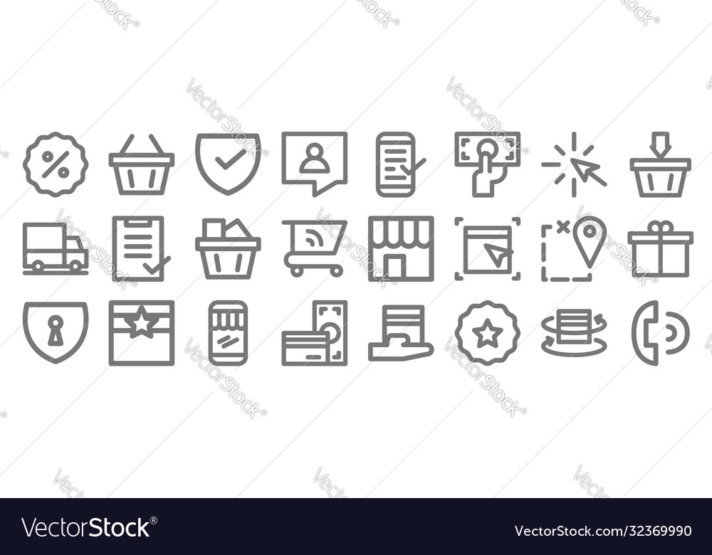 Ecommerce line icons linear set quality vector image Ecommerce line icons linear set quality