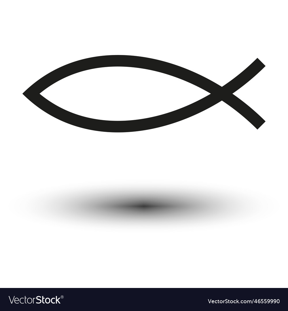 Fish symbol cross symbol Royalty Free Vector Image