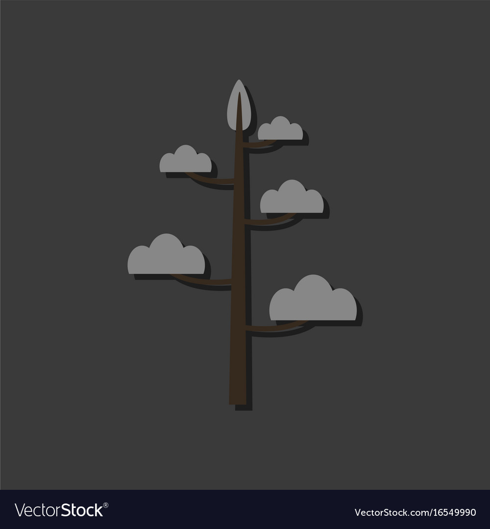 Flat icon design collection simple tree