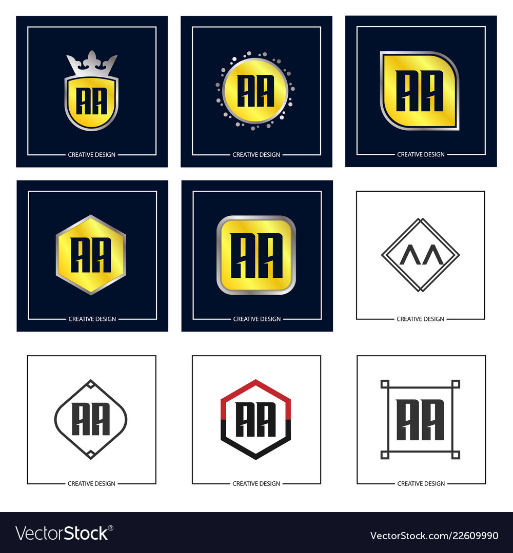 Initial letter aa logo set design