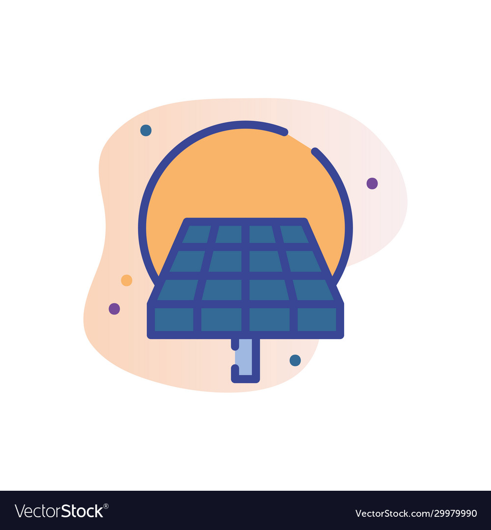 Isolated solar panel line fill block style icon