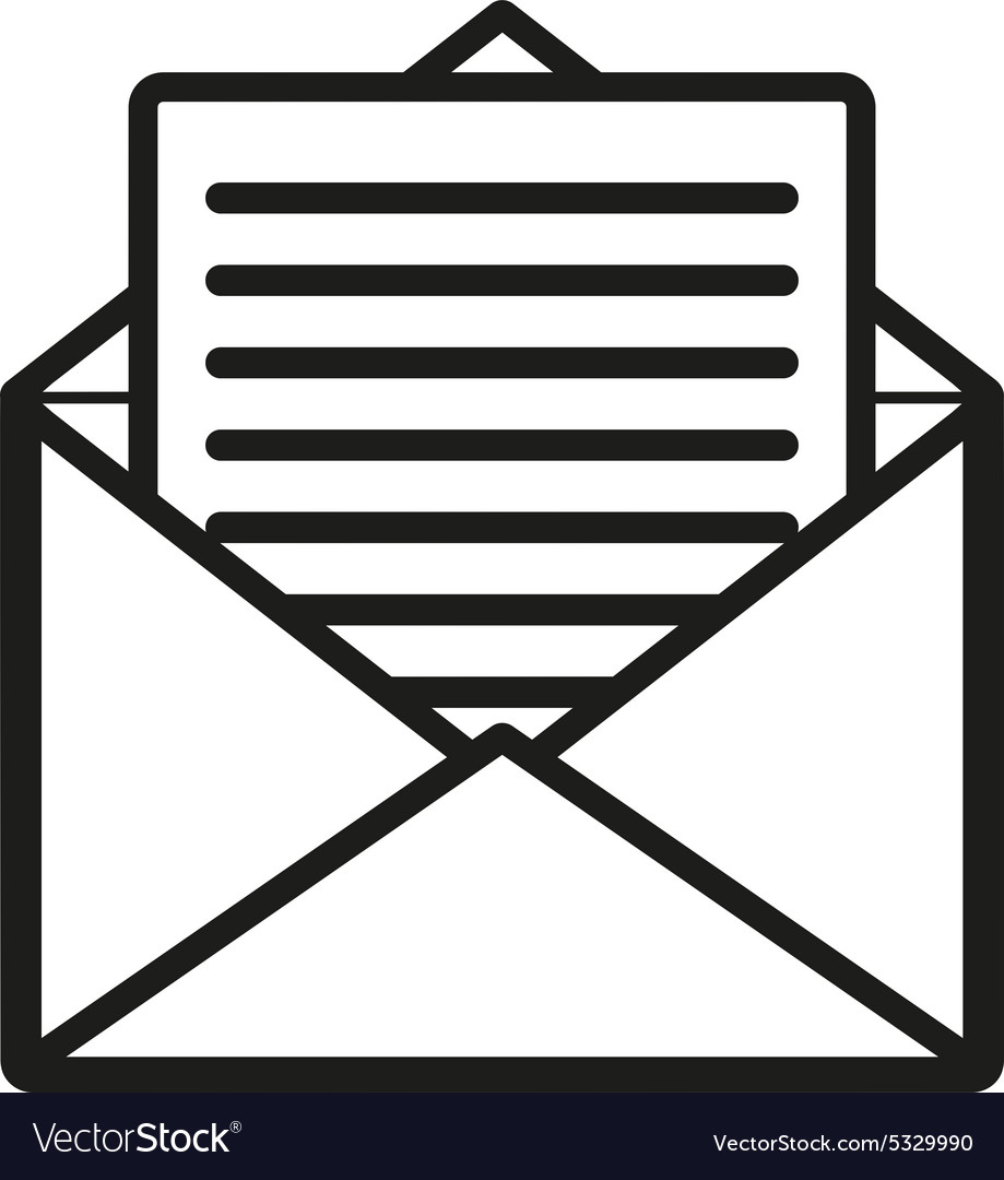 Mail icon open envelope symbol