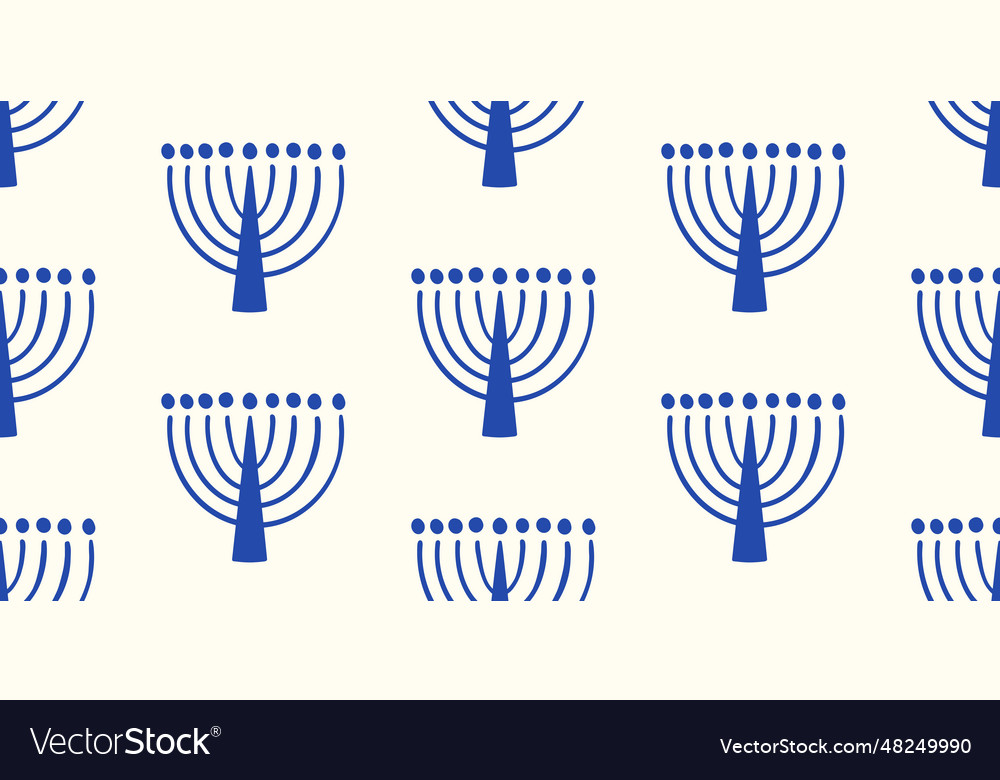 Menorah seamless pattern hanukkah background print