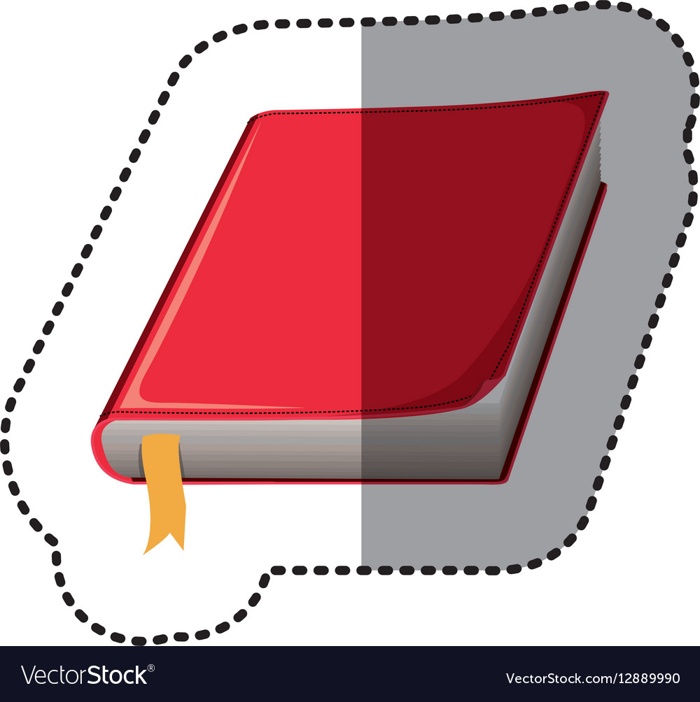 Middle shadow color sticker with book red