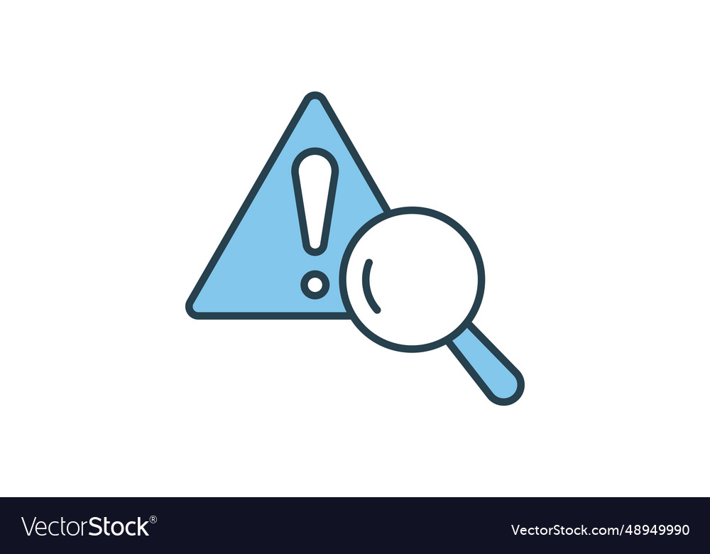 Problem identification icon magnifying glass Vector Image Problem identification icon magnifying glass