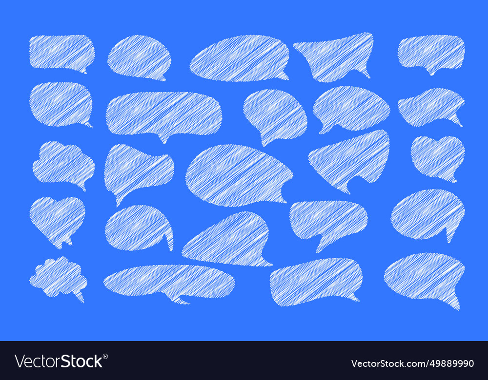 Set of speak bubble text scribble frames chatting vector image Set of speak bubble text scribble frames chatting
