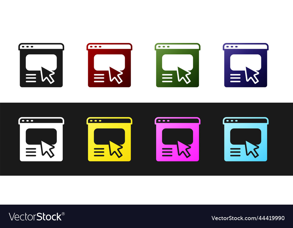 Set ui or ux design icon isolated on black vector image Set ui or ux design icon isolated on black