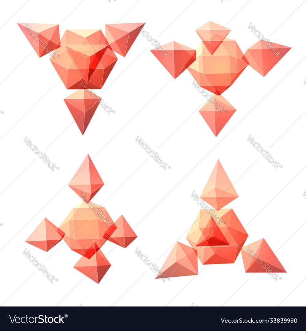 Set views transparent complex geometric vector image Set views transparent complex geometric