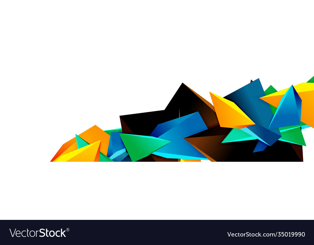 Triangle mosaic abstract background 3d triangular vector image Triangle mosaic abstract background 3d triangular