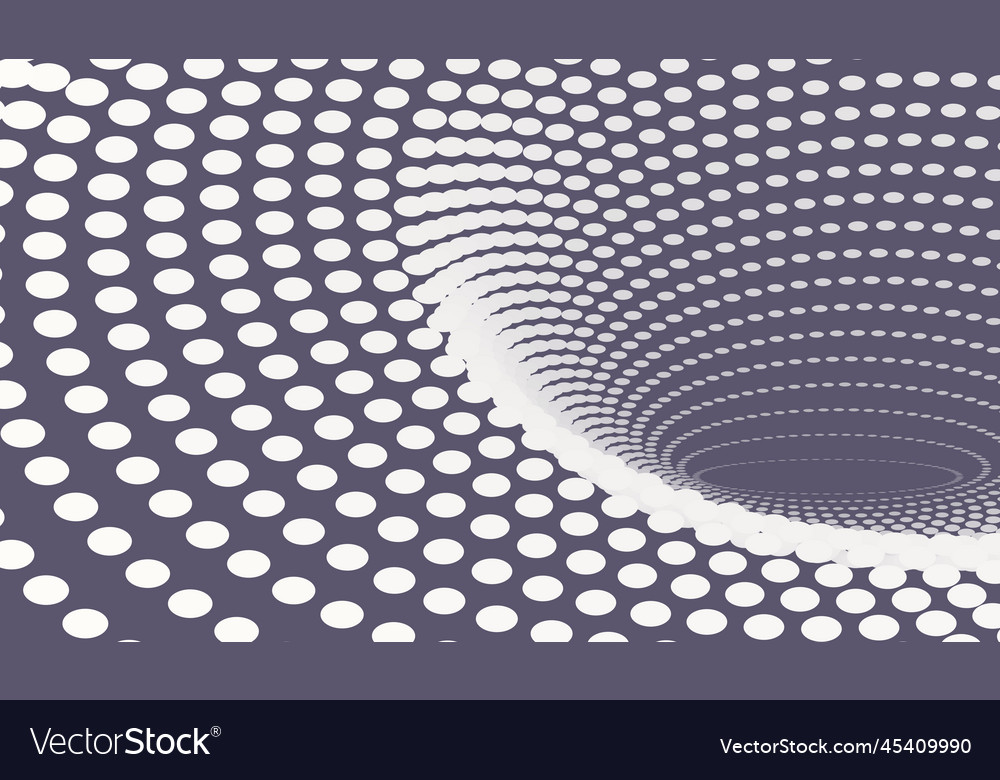Tunnel from radial dots in circle form circular