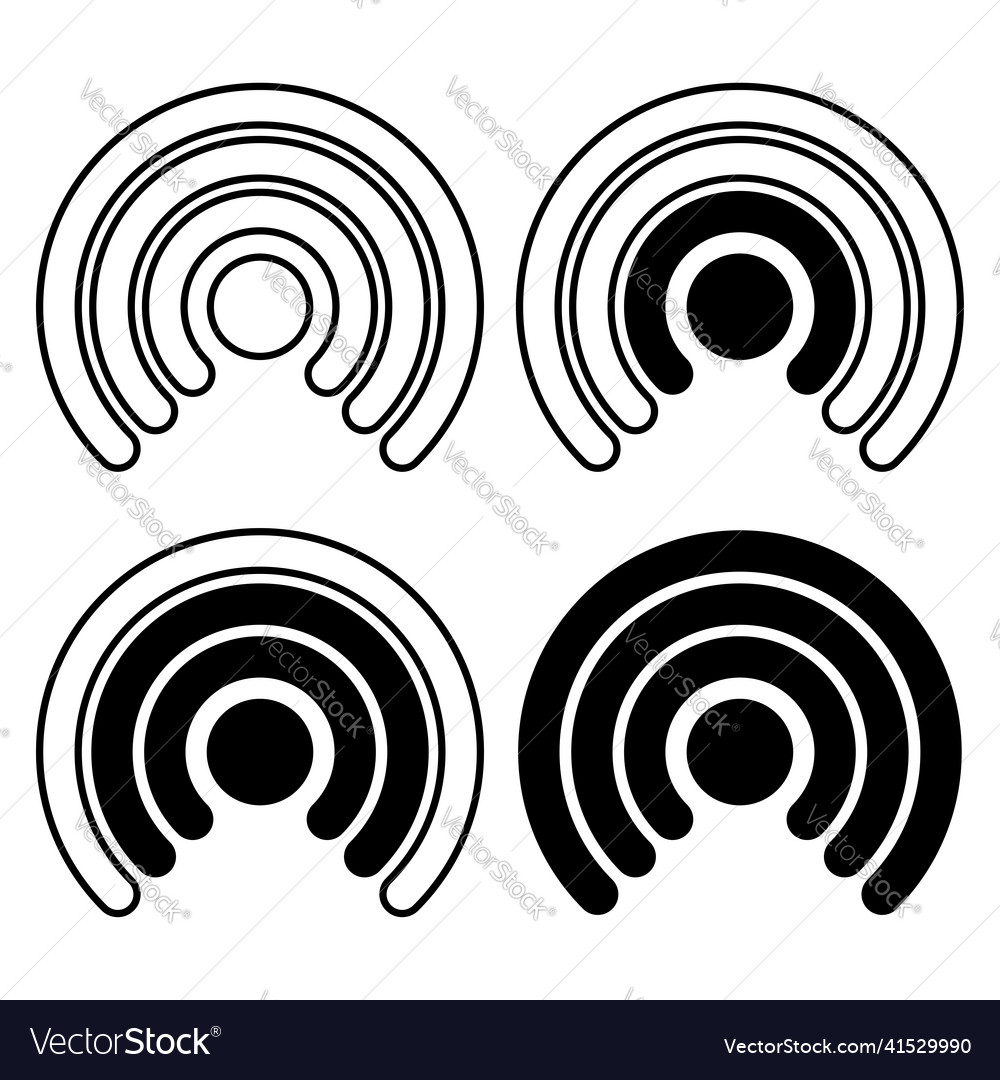 Wireless cordless signal internet wifi shape icon vector image Wireless cordless signal internet wifi shape icon