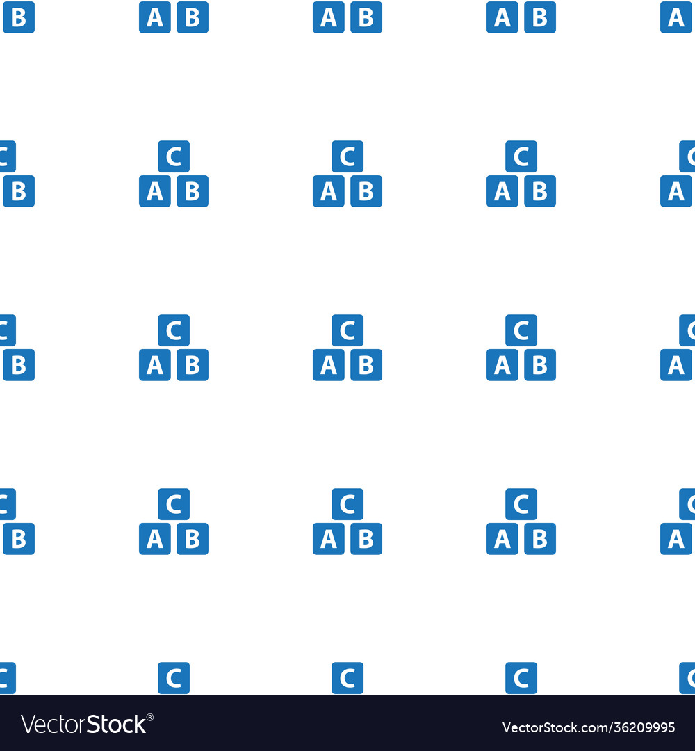 Abc cube icon pattern seamless white background