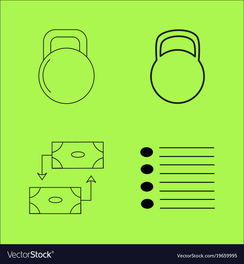 Basic content simple linear outline icon set