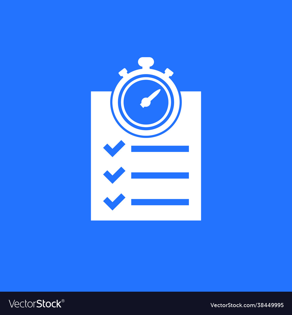 Chronometer timer and a checklist icon