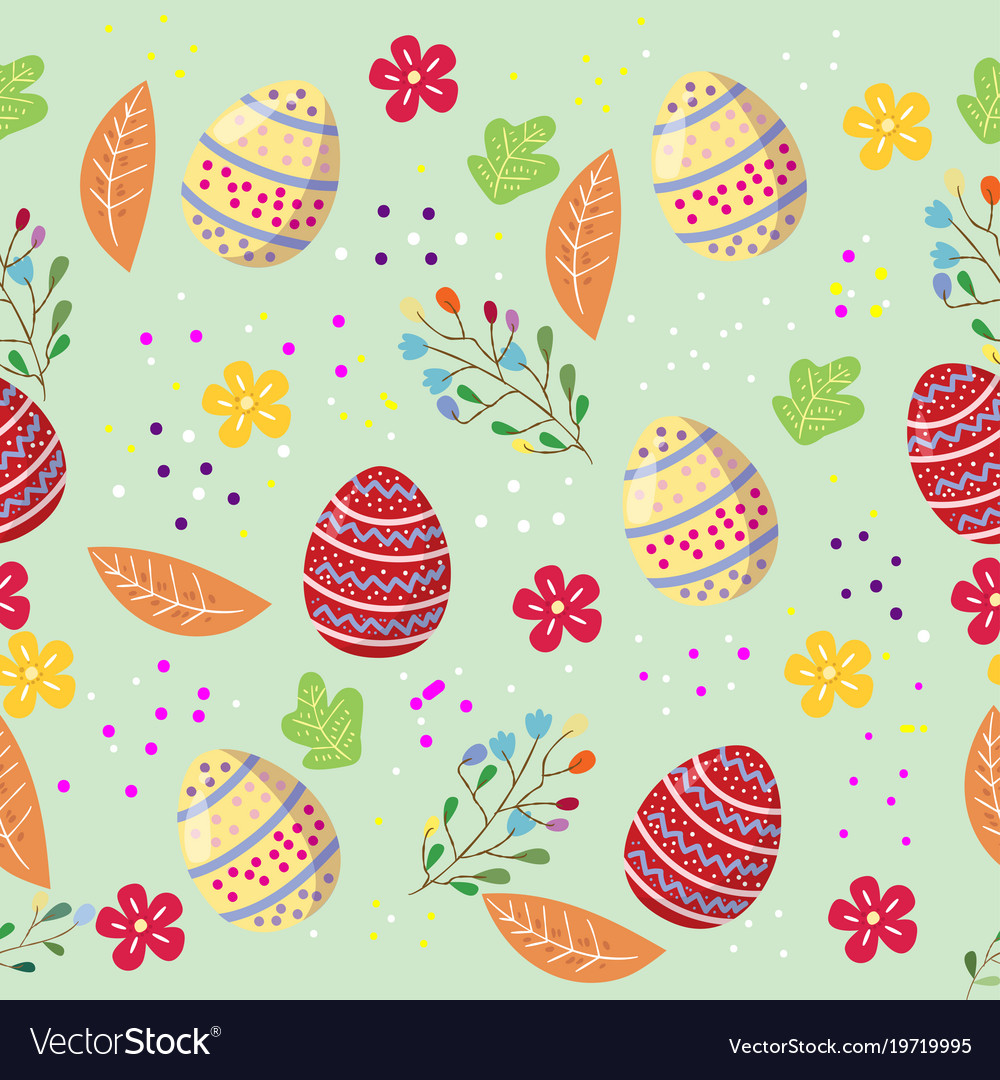 Cute easter eggs seamless pattern with coulerful