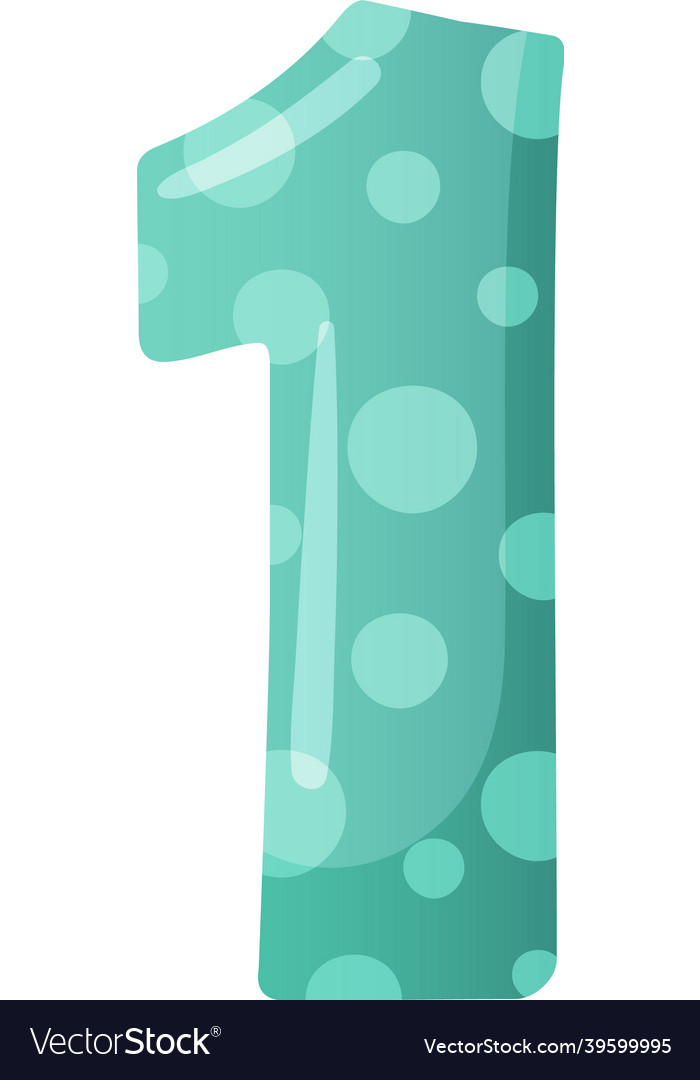 Cute one number 1 childish numeral for card Vector Image