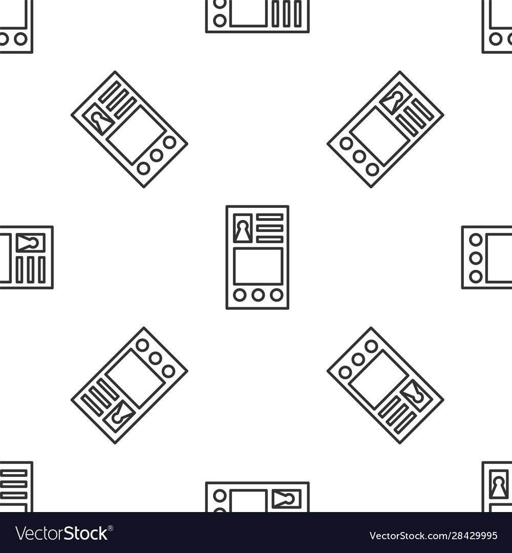 Grey line create account screen icon isolated vector image Grey line create account screen icon isolated