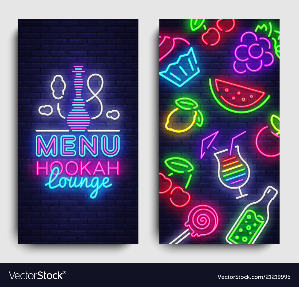 Hookah lounge menu design template