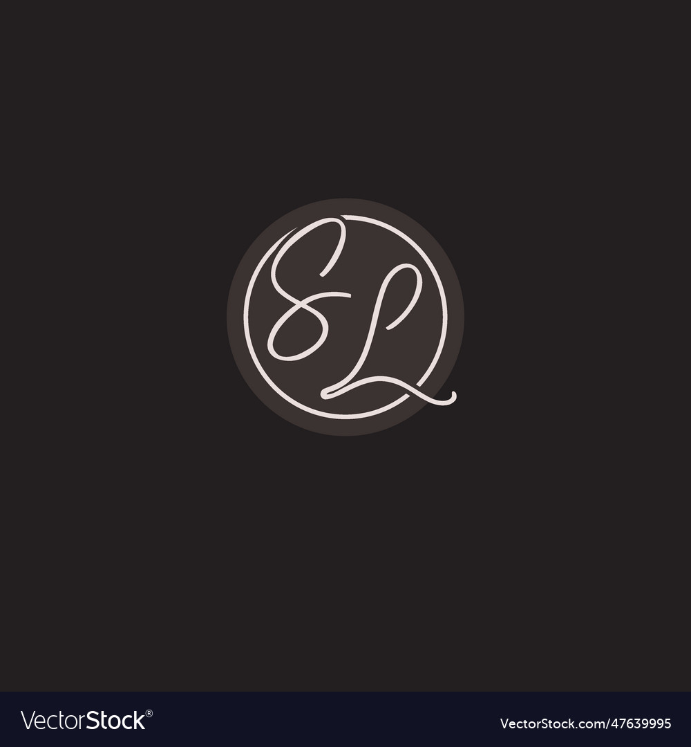 Initials sl logo monogram with simple circle line Vector Image Initials sl logo monogram with simple circle line