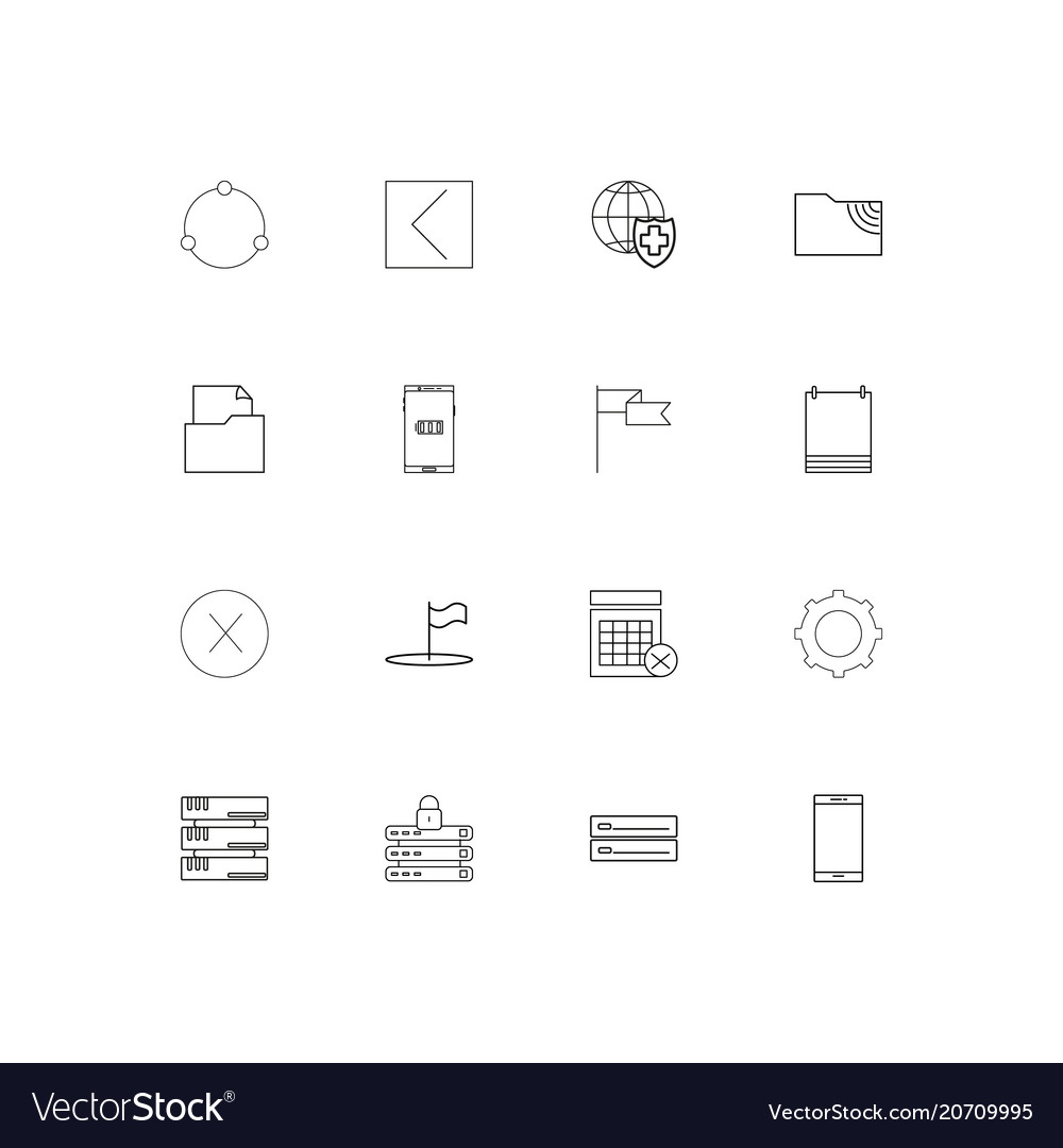 Internet technologies simple linear icons set
