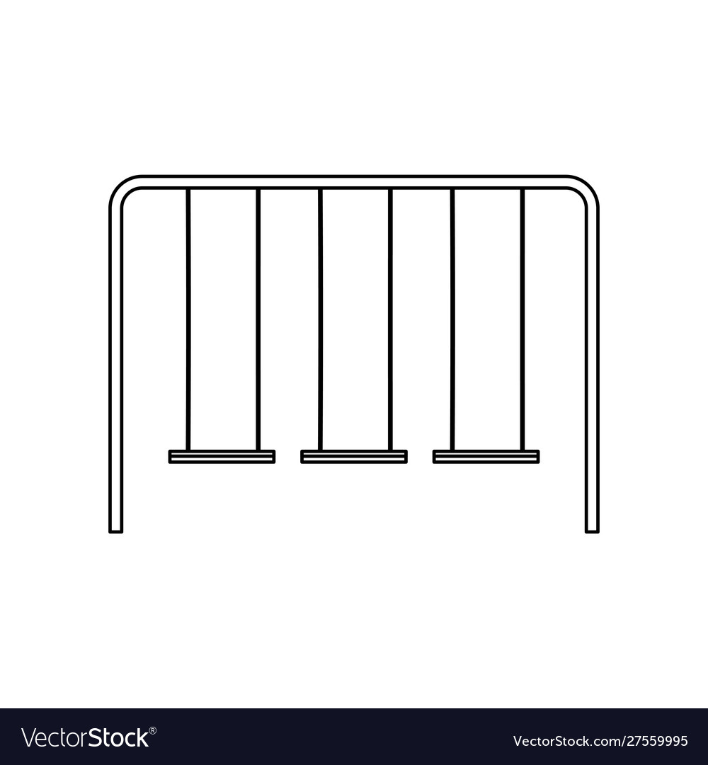 Playground swings icon flat design Royalty Free Vector Image