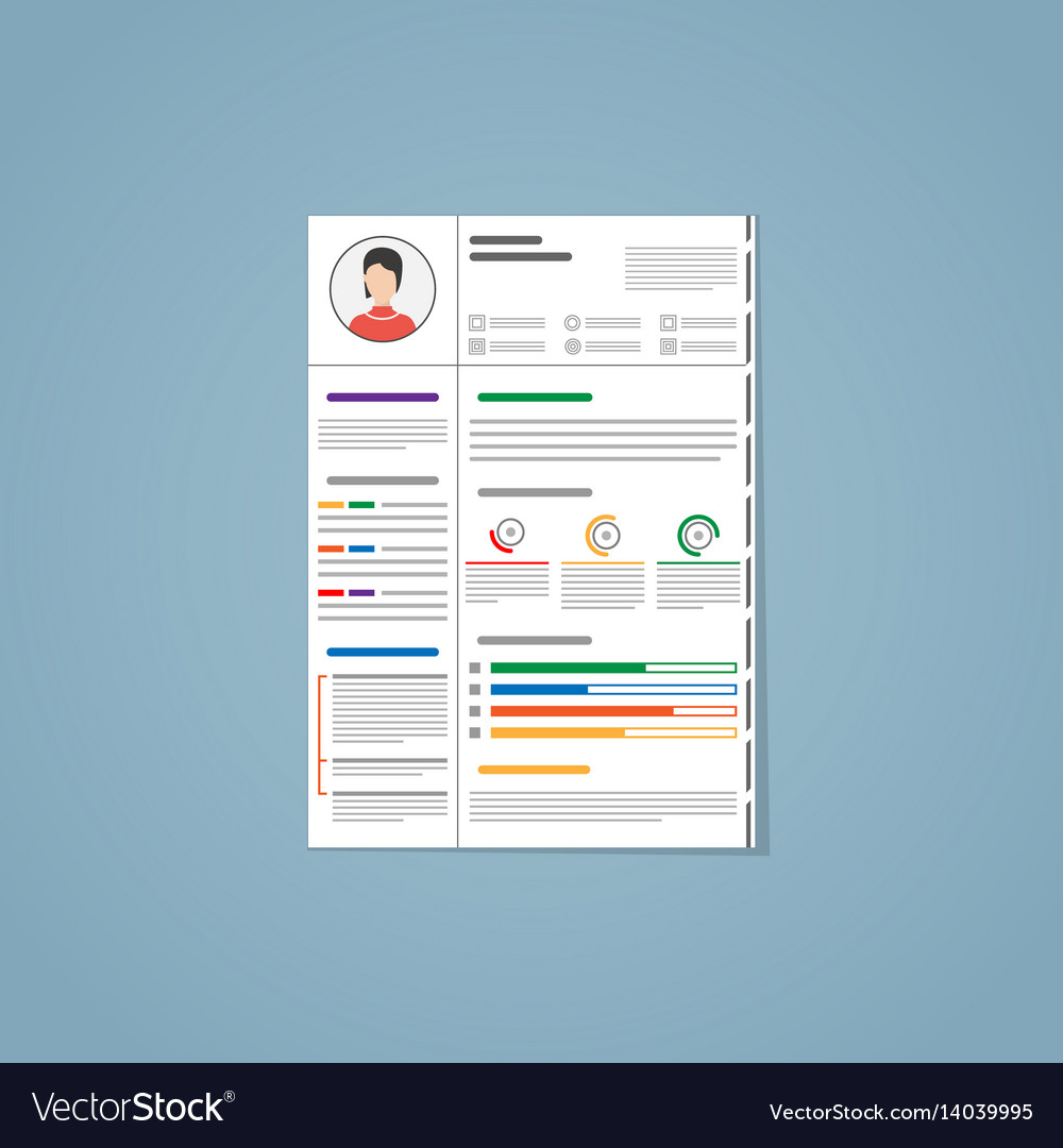 Resume Flat Style Royalty Free Vector Image - Vectorstock