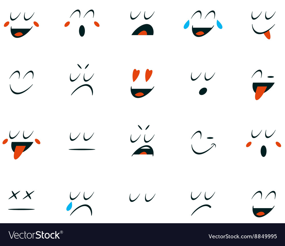 Set of emoticons or emoji Royalty Free Vector Image