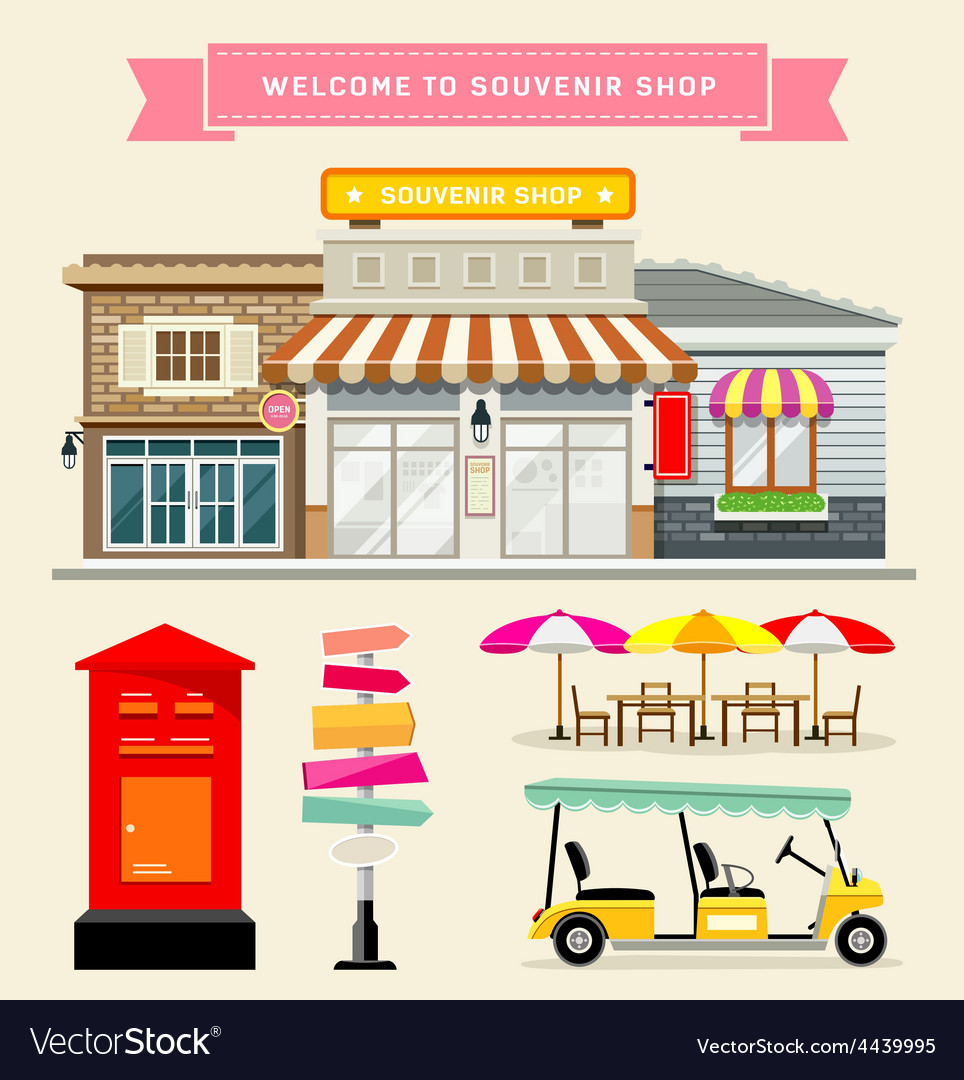 Souvenir shop collections concepts design Vector Image