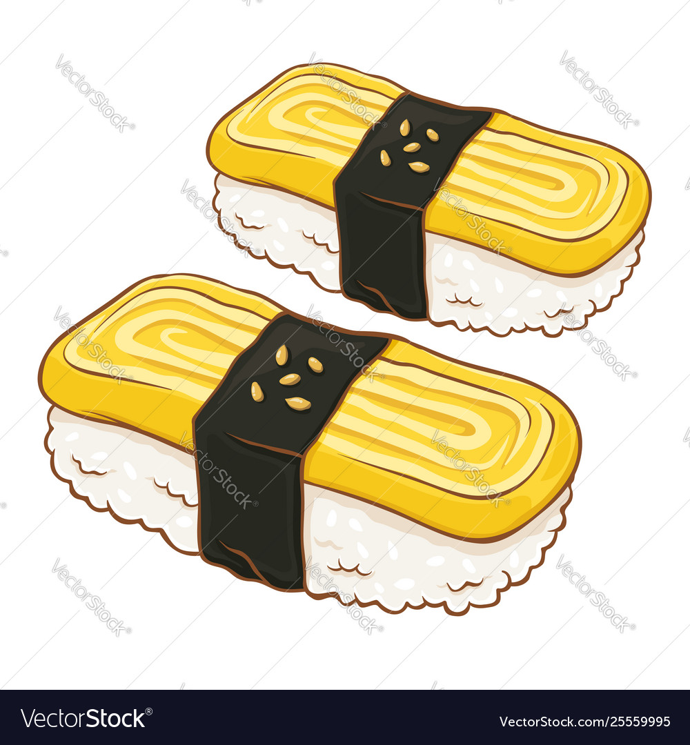 sushi-egg-tamago-royalty-free-vector-image-vectorstock