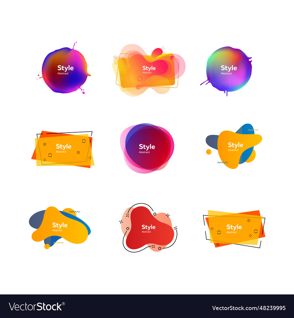 Trendy minimal abstract design elements vector image Trendy minimal abstract design elements
